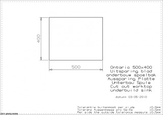 Ontario 50x40 Undermount Cut Out
